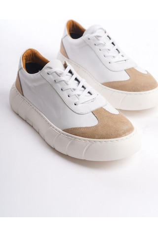 Mubiano Hakiki Deri Erkek Spor Ayakkabı & Sneaker Nude/beyaz -mbkry506-nb Nude/beyaz
