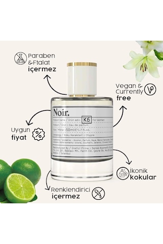 K6 Kadın Edp Parfüm 50 Ml Amber - Çiçeksi