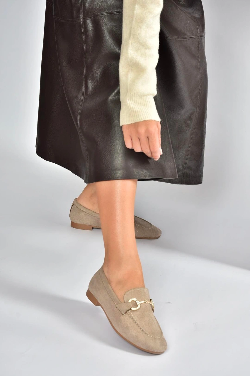Fox Shoes V250017002 Vizon Süet Günlük Kadın Ayakkabı Vizon-süet