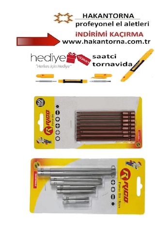 Rico 150mm Torx Bits Uç Seti Uzun Kısa Yıldız Matkap Ucu Takımı S2 Çelik