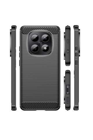 Microcase Redmi Note 15 Pro Plus 5g / Xiaomi Poco M8 Pro İle Uyumlu Brushed Carbon Fiber Silikon Kılıf - Siyah Al3332