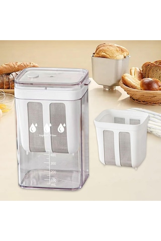 Homyl Gıda Süzgeci Yoğurt Filtresi Soya Ev Suyu İçin Yeniden Beyaz