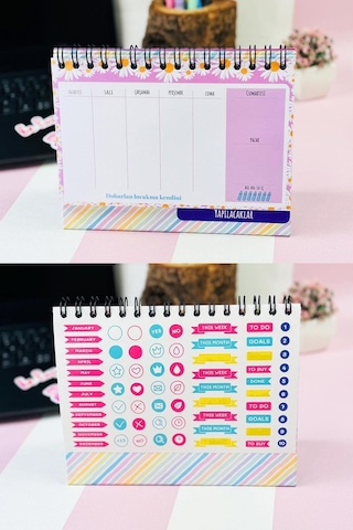 Herkesin Hayatına Kimse Karışamaz Tasarımlı Yeni Nesil Masa Üstü Planner 2 Sayfa Sticker