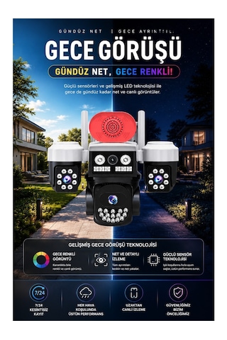 Linadex Lx-8979w Wifi 3 Kameralı Hd Güvenlik Kamerası