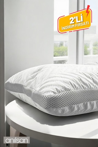 2'li Klimalı Ortopedik Yastık - Yumuşak Ve Hava Kanallı 50x70 Cm, 700 Gr Premium Silikon