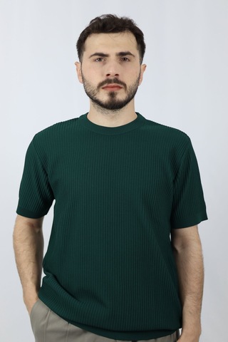 Ventov Bisiklet Yaka Fitilli Örgü Regular Fit Erkek Triko Vtr2604 Kahverengi