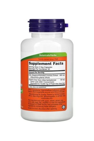 Dgl With Aloe Vera, 400 Mg, 100 Veg Capsules