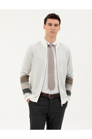 Pierre Cardin Erkek Ekru Triko Hırka 50278102-vr019 Ekru