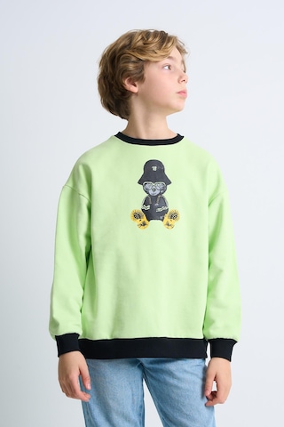 Alexandergardi Alexandergardı Baskılı Bisiklet Yaka Çocuk Sweatshirt Mint