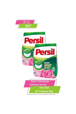 Persil Toz Gül Derinlemesine Temizleme Grileşme Karşıtı 5kg 33 Yıkama 2'li Set set-hnkdtj-5221-6170