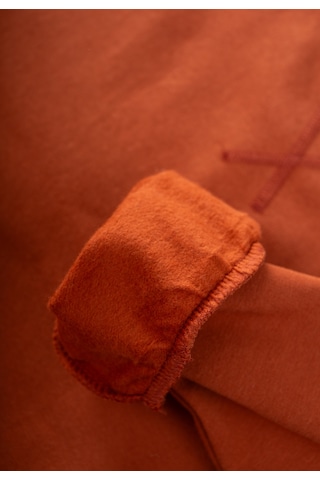 Cigit Basıc Karyoka Detaylı Sweatshirt Takım 3-8 Yaş Kiremit Kiremit