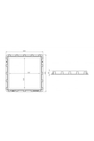 Rögar Kapak + Çerçeve 60x60 Kare