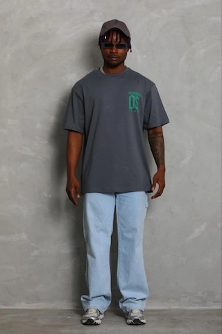 Barlashive Erkek Baskılı T-shirt Kısa Kol Bisiklet Yaka Regular Fit Rahat Tişört - Füme Çok Renkli