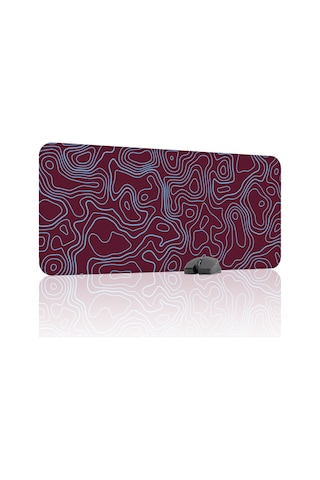 Bordo Mavi 90x40 Xxl Taraftar Gaming Oyuncu Mouse Pad Kaymaz Taban Büyük Fare Altlığı Topography