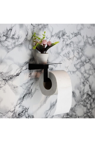 Siyah Raflı WC Kağıdı Standı