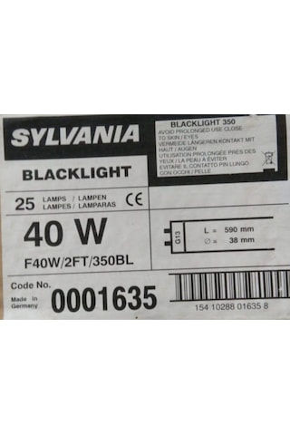 F40W 2Ft 350Bl T12 Blacklıght Sinek Floresan 60Cm Ampul Sylvania