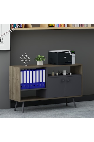 Lagomood İrony Maxi İki Koltuklu Ofis Takım Antrasit Ceviz