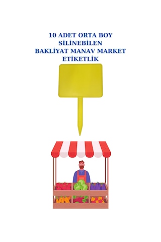 10'lu Yaz Sil Sapla Manav Etiketliği Kuruyemiş Pazarcı Etiketi 0 Sarı