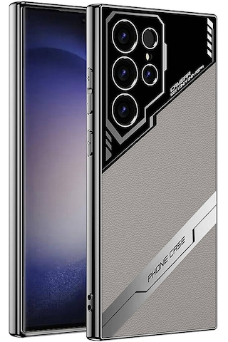 Zore Galaxy Uyumlu S23 Ultra Kılıf Kamera Korumalı Suni Deri Tasarım Yeni Seri Procase K Titanyum-gri