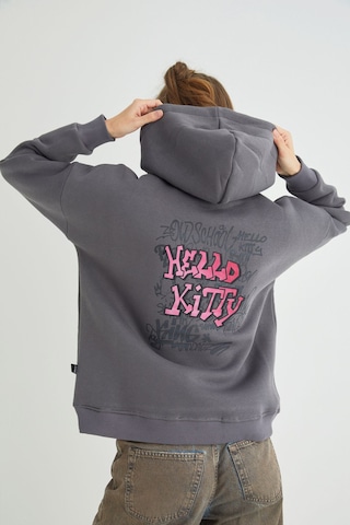 Hello Kitty Lisanslı Baskılı Kapüşonlu Sweatshirt Renkli