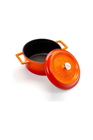 Trendy Döküm Yuvarlak Derin Tencere 20Cm Turuncu