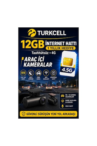 Hotkam 4g Araç İçi Kamera Google Maps Gps Takip 1080p + Turkcell 12gb Sım Hediye -1 Yıl