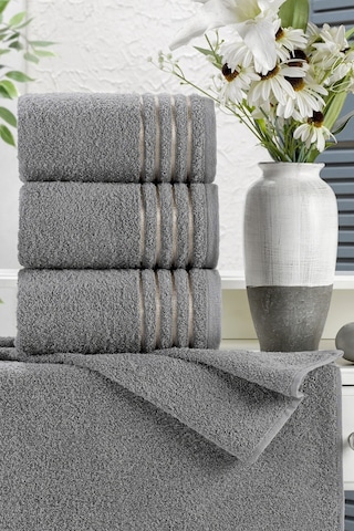 Casnack Diana Havlu Seti 4'lü 800gr. 50x90cm - Antrasit