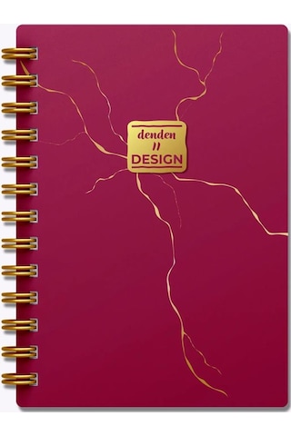 Denden Mermer Kırmızı 17x24 Çizgili Defter Kırmızı