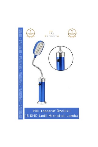 Ledlilamba Alüminyum Gövde Esnek Başlık Pilli Kamp Beyaz Aydınlatma 15 Smd Ledli Mıknatıslı Lamba Çok Renkli