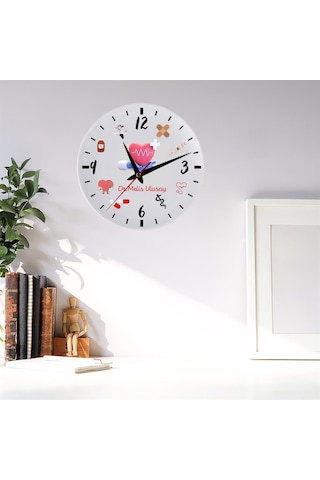 Doktorlara Özel Duvar Saati - Krem