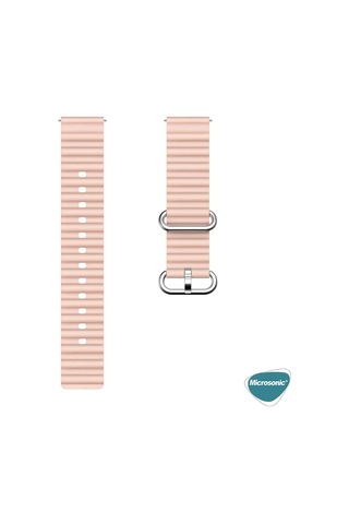 Microsonic Samsung Uyumlu Gear S3 Classic Kordon Ocean Band Pembe