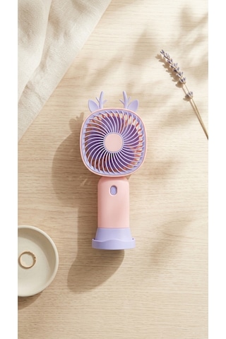 Mini El Fanı Pembe/mor Kompakt Tasarımlı, Usb Şarjlı Güçlü Taşınabilir Vantilatör Fan-pl113