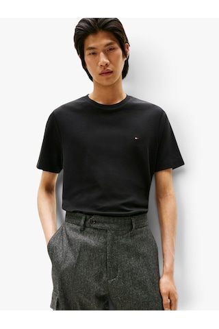 Tommy Hilfiger Lıght Interlock Tee Erkek Siyah T-shirt - Mw0mw37508
