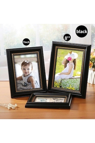 Novahub Avrupa Tarzı Siyah Reçine Dikdörtgen Çerçeve, 6 İnç, Oturma Odası Dekorasyon