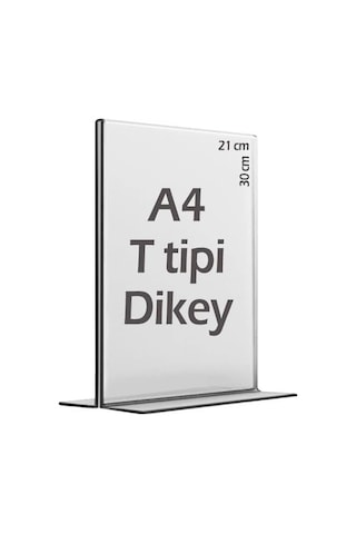 A4 T-tipi Dikey Şeffaf Föylük Menü Broşür Etiket Fotoğraflık Albüm Stand Sehpa Fiyatlık Genel