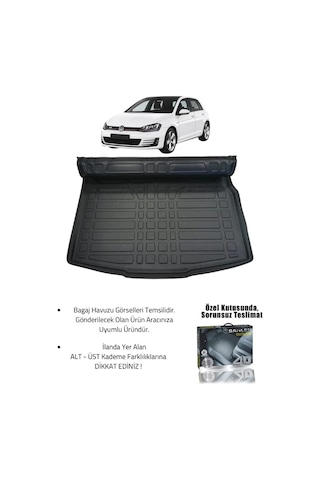 Sahler Volkswagen Golf 7 2013-2020 Uyumlu 4.5d Premium Havuzlu Paspas Ve Liner Marka 3d Alt Bagaj Ha