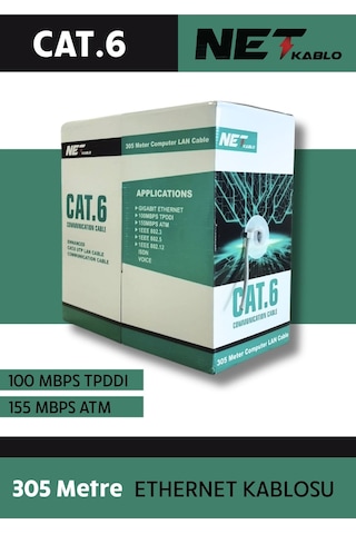 Cat6 Kablo 305 Metre Ether Kablosu Cat6 Utp