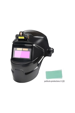 Aubyhe Güneş Enerjili Otomatik Kararma Kaynak Maskesi, 9-13 Seviye Ayarlanabilir Gölgeleme, Baş Lambası + 20 Koruma Plakası İle