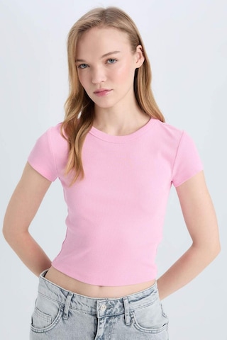 DeFacto Coool Fitted Bisiklet Yaka Basic Düz Fitilli Kaşkorse Kısa Kollu Tişört E0287AX25SMPN614