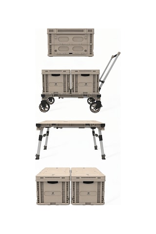 Fct50 100kg Kamp Masası Ve Yük Taşıma Aracı Bej