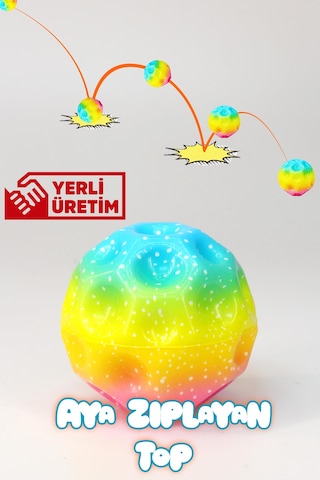 2li Yükseğe Zıplayan Top Galaksi Uzay Ay Topu Aşırı Zıplayan Bahçe Oyuncağı Basket Gökkuşağı