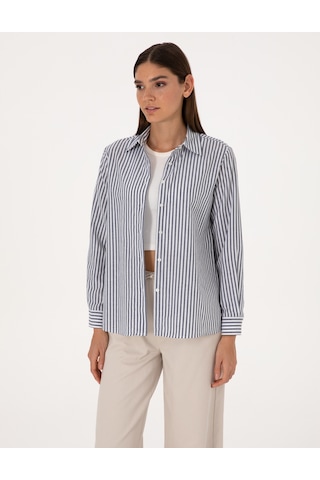 Pierre Cardin Kadın Lacivert Gömlek Desenli 50318226-vr033 Lacivert