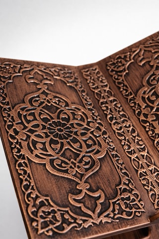 Masaüstü Rahle Klasik Desenli Kur An-ı Kerim Rahle - Bronz