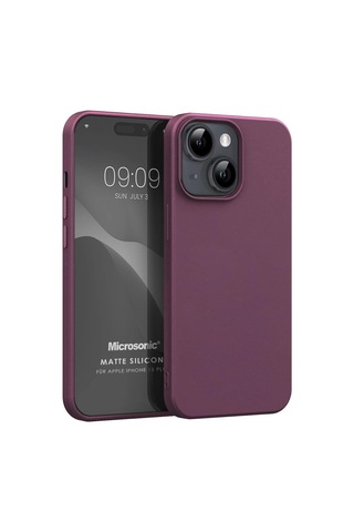 Kılıf Matte Silicone Apple iPhone 15 Plus İçin Mor Apple iPhone 15 Plus İle Uyumlu Kılıf - Mor