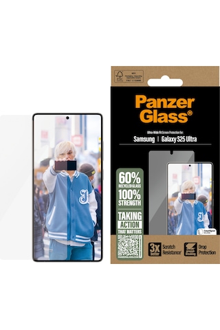 Panzerglass Samsung Galaxy Uyumlu S25 Ultra Ultra-wide Fit Tam Koruma Çerçeve Aparatlı Ekran Koruyucu