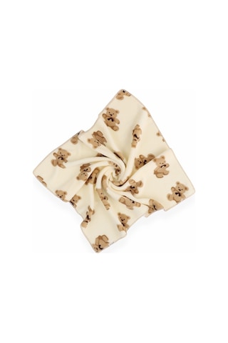 Ayı Desenli Velsoft Battaniye Ekru