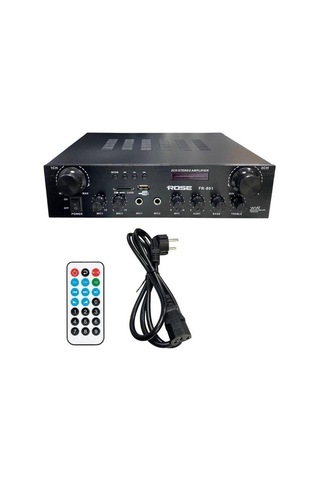 Rose Fr-801 2x100 Watt 2 Zone Trafolu Stereo Anfi Mp3, Bluetooth, Sd Kart 2 Mikrofon Girişli Kumandalı