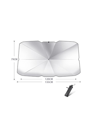 Katlanabilir Araç Ön Cam Güneş Uv Koruma Şemsiye Otomatik Güneşlik 135x120x79 Cm