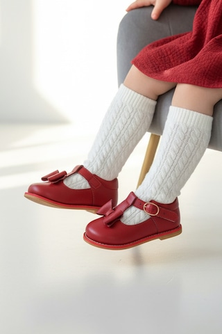Cevoclub Kids Hakiki Deri Çocuk Ayakkabı Kırmızı Cv-472 Kırmızı