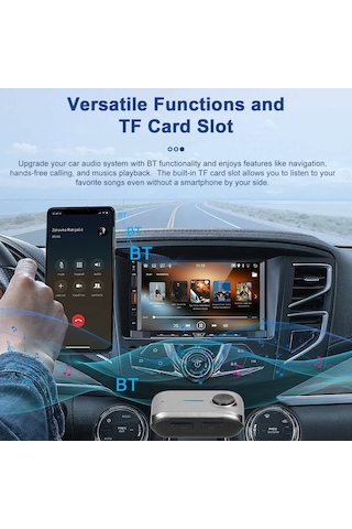 Jeehugo Bt5.3 Araç Aux Alıcı, Hands-free Arama, Tf Kart Desteği, 6-7 Saat Pil Süresi, Siyah-gri